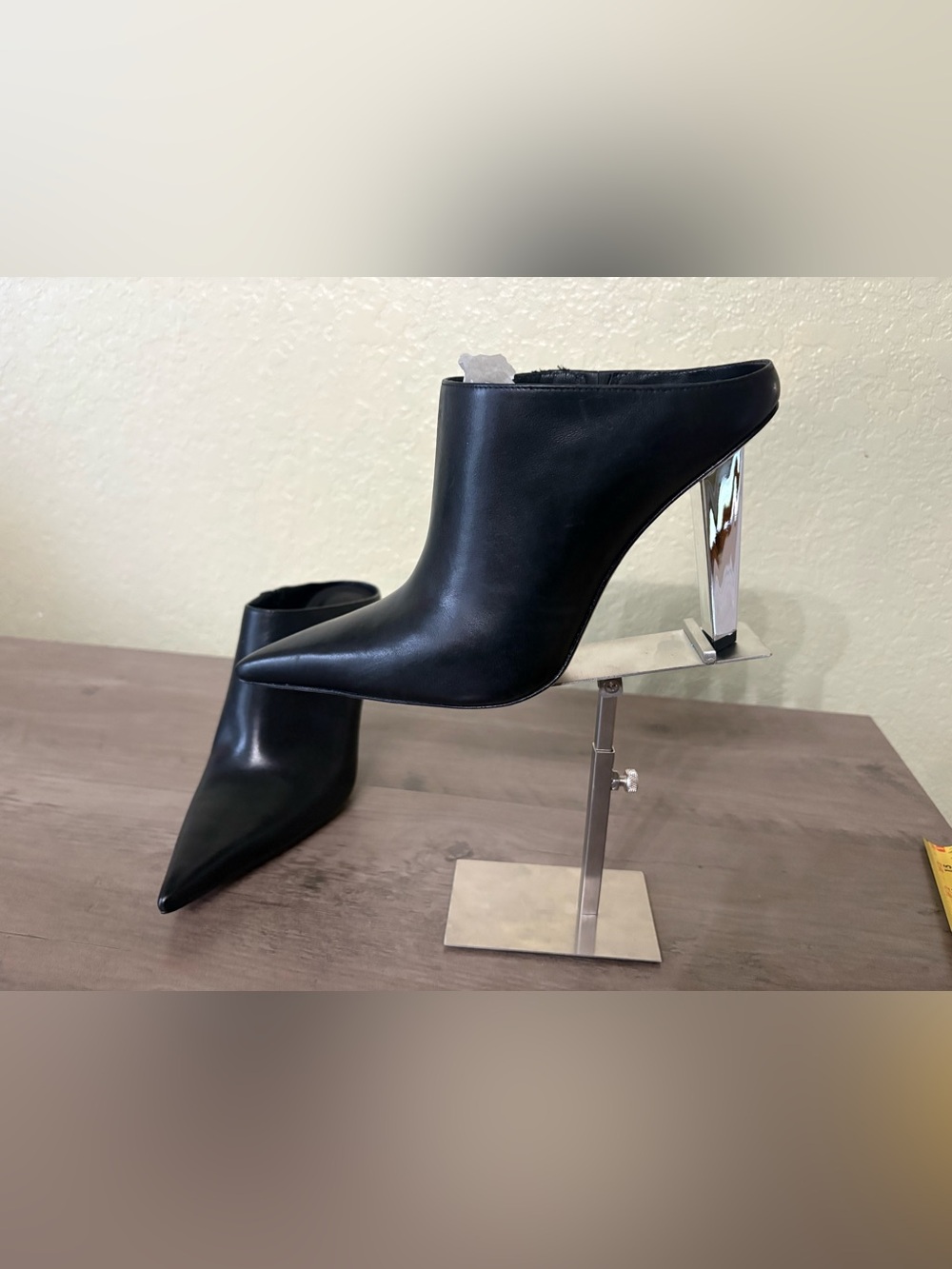 Michael Kors Black Pointed Toe Metallic Heel Mules Women’s 9.5 NWOT